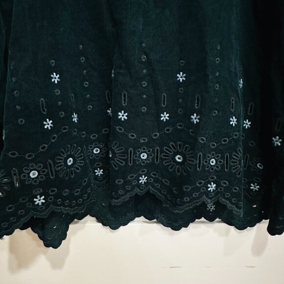 Madewell Evergreen Corduroy Embroidered Button-Front Blouse – Size Small - Picture 5 of 7